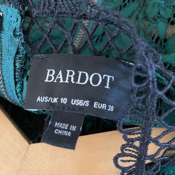 BARDOT Latoya Hunt Green Lace Sheath Midi Dress size US 6/S - Picture 6 of 7